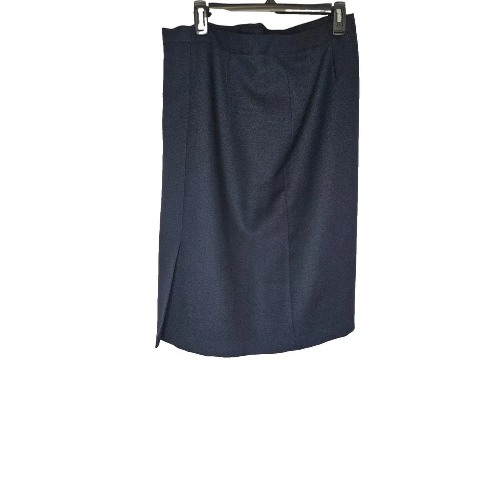 Womens Navy Pencil Skirt 34 Waist Textured‎ Career Office Midi